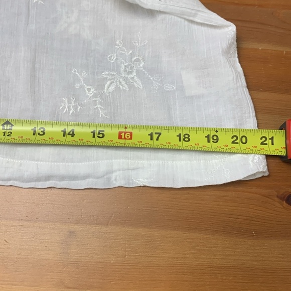 Northern Reflections Button Up, 3/4 Sleeve Gauzy 100% Cotton, Sheer, Airy - Picture 13 of 14